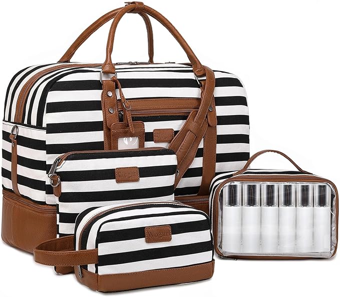 Wogarl Weekender Bags for Women Large Overnight Bag Weekend Travel Duffel Bag Carry on Shoulder with Shoe Compartment Toiletry Bag for Travel Business Gym