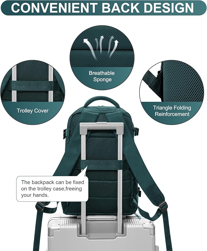 WONHOX Large Travel Backpack Carry on Flight Approved Laptop Work Business Backpack for Women Men Mochila de Viaje