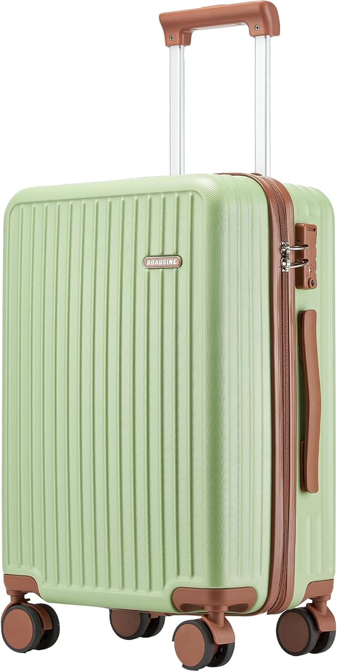 Carry on Luggage Airline Approved, Hardside Carry-on Suitcase with Spinner Wheels, Hard Shell Lightweight Small Travel Luggage with TSA Lock (Green)