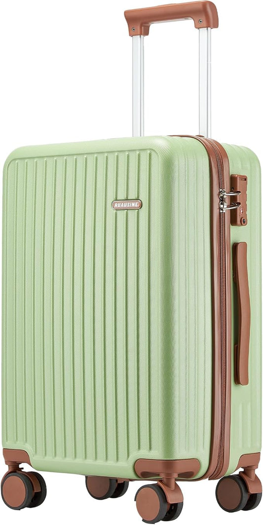 Carry on Luggage Airline Approved, Hardside Carry-on Suitcase with Spinner Wheels, Hard Shell Lightweight Small Travel Luggage with TSA Lock (Green)