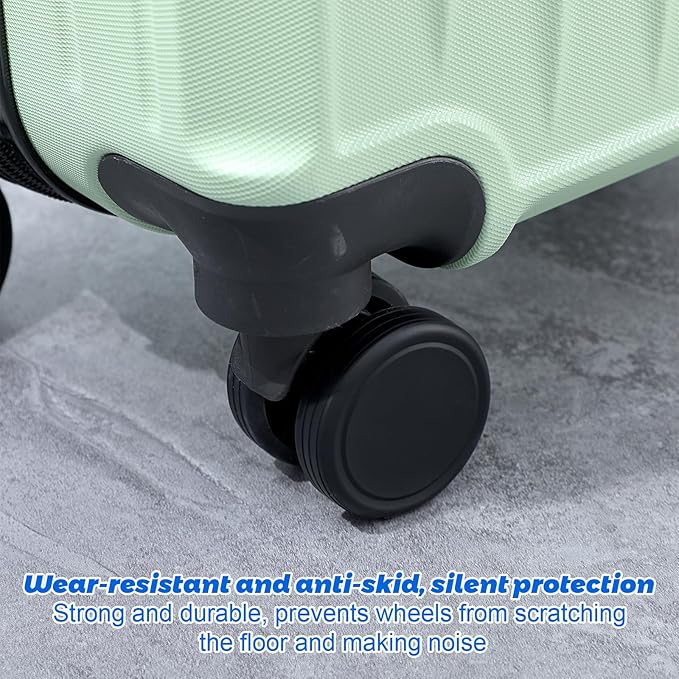 8pcs Suitcase Wheel Protectors, Luggage Wheel Protector Covers for 2-2.3 inchs, Soft Silicone Luggage Wheels Cover for Suitcase/Baggage/Trolley Case/Handbag, Black