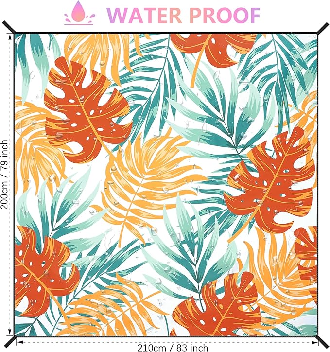 Beach Blanket Sandproof Extra Large Beach Mat Adults Waterproof Quick Drying Sand Free Mat Made by Premium Polyester with 4 Stakes & 4 Corner Pockets for Outdoor Travel Camping Hiking