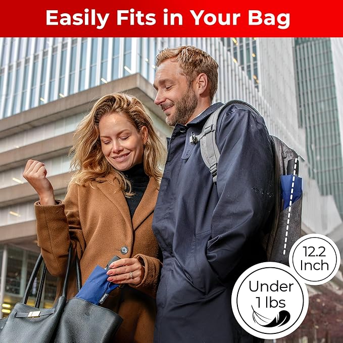 TUMELLA Inverted Windproof Umbrella, Large, Strong, Light, Portable, Automatic Reverse Folding Rain Umbrella, Durable Premium Grip, Fits Car & Backpack