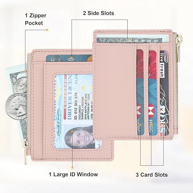 Sodsay Card Case Slim Front Pocket Wallet for Women Credit Card Holder with Keychain | Slim, Front Pocket, Credit Card Holder, with Keychain
