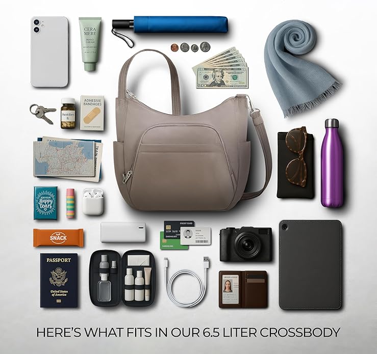 Travelon Anti-theft Classic Crossbody Bucket Bag | Anti-theft