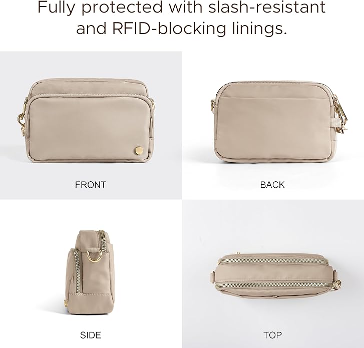 Joryin Anti Theft Crossbody Bag for Women, Slash-resistant RFID Blocking Travel Purses, Small Shoulder Bag Handbag, Nylon