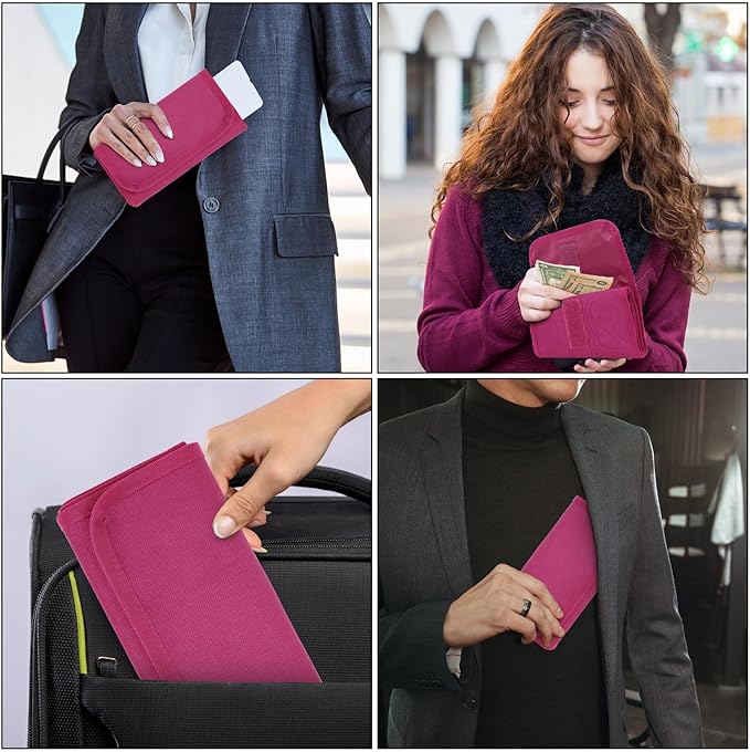 VOCHIC Money Wallet, Money Organizer for Cash with 6 Zippered Pocket Multipack Money Pouch, Cash Bill Organizer, Money Bag Small Travel Money Holder for Budgeting, Receipt and Tips
