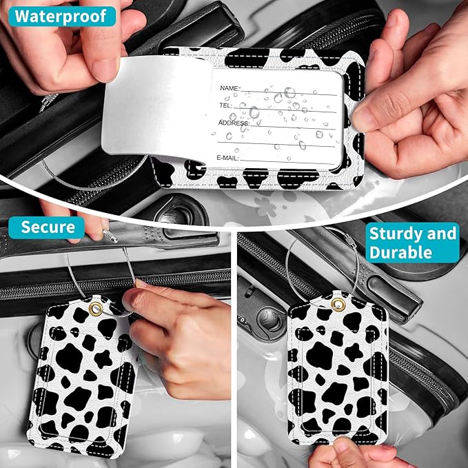 Luggage Tag, 3 Pack Travel Cruise Luggage Tags for Suitcases, Cute Suitcase Tags Identifiers Bag Tags with Privacy Flap, Baggage Name Tag for Women Men Luggage Backpack Handbag School Bag