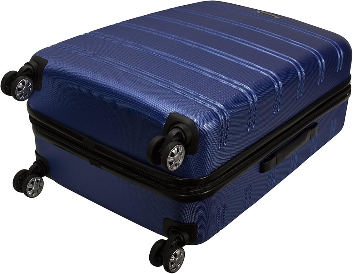 Rockland Melbourne Hardside Expandable Spinner Wheel Luggage, Blue, Checked Large 28"