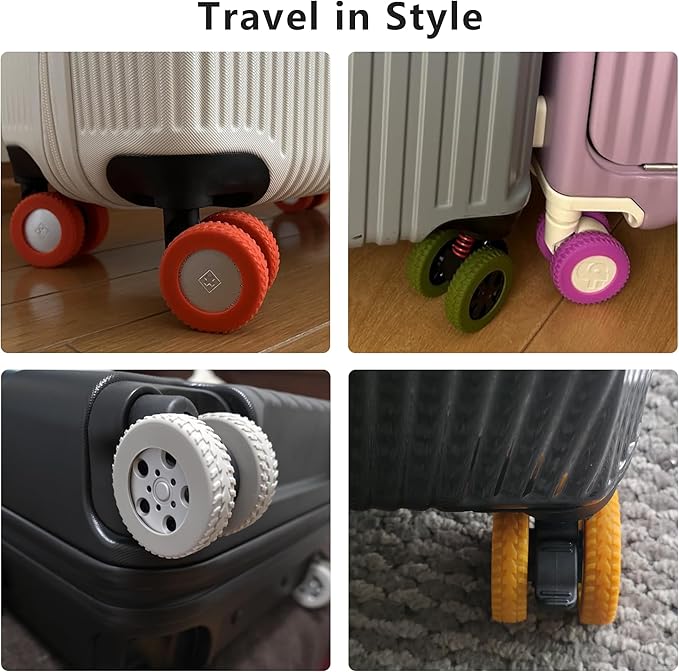 10-Pack Upgrade Silicone Luggage Wheel Protectors Covers for Suitcases – Universal Fit 2-2.4 Inch Spinner Wheels, Wear-Resistant Noise Reducing Travel Accessories (Celadon, for 2-2.4" Spinner Wheel)