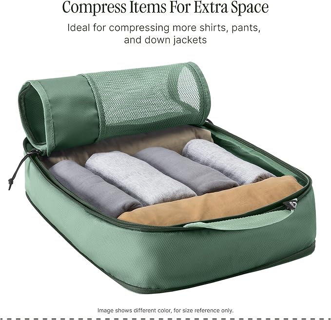 Eagle Creek Pack-It Reveal Compression Cube - Lightweight Compression Cube for Optimizing Luggage Space - Convenient Top Handle - Easy-Grab Zipper - Washable - Medium - Mandarin