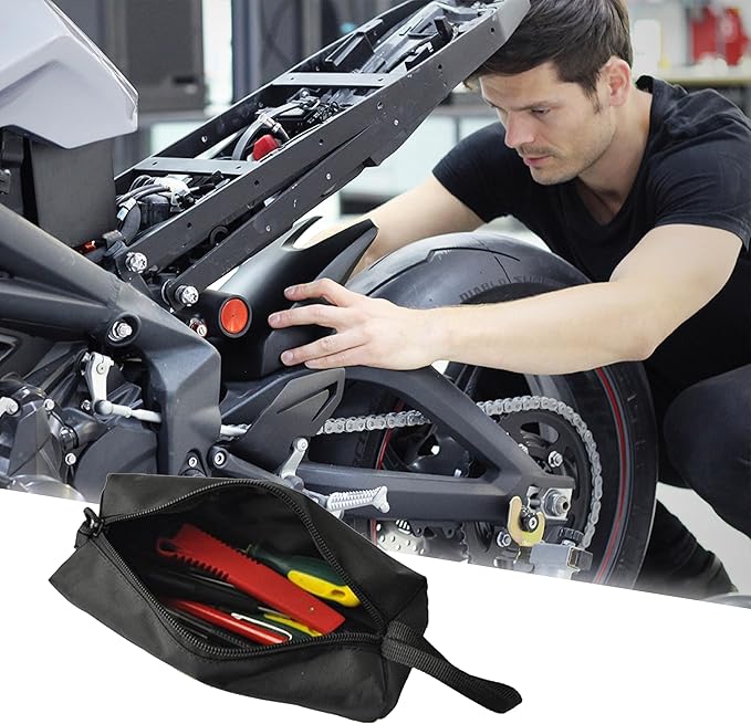 Tool Pouch Bag 2 Pcs Canvas Tool Pouch,Multi-Purpose Tool Bags, Multi-Purpose Small Zipper Tool Pouchs,Screwdriver Tool Bag Set for Organizer Storage Various Electrician Tools