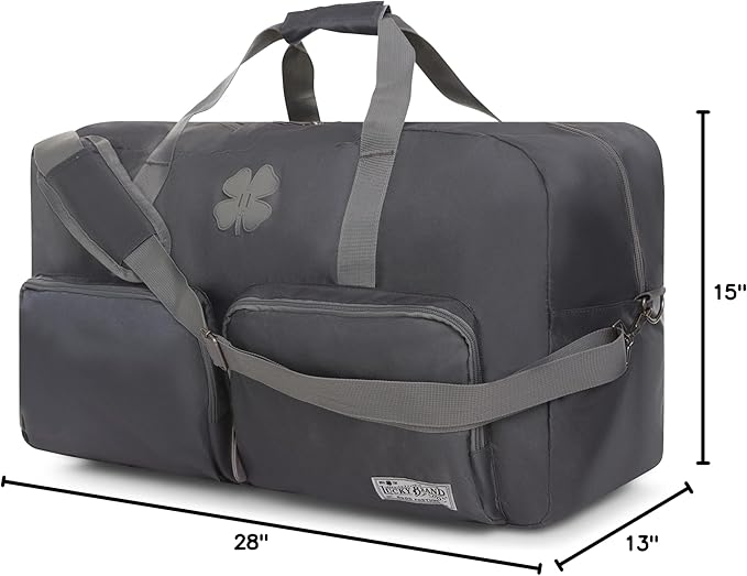 Lucky Travel Duffel Bags 85L, Gym Bag, Travel Bag & Large Duffle Bag for Men, Foldable Overnight Weekender Bags for Women & Men with Adjustable Shoulder Strap, Charcoal