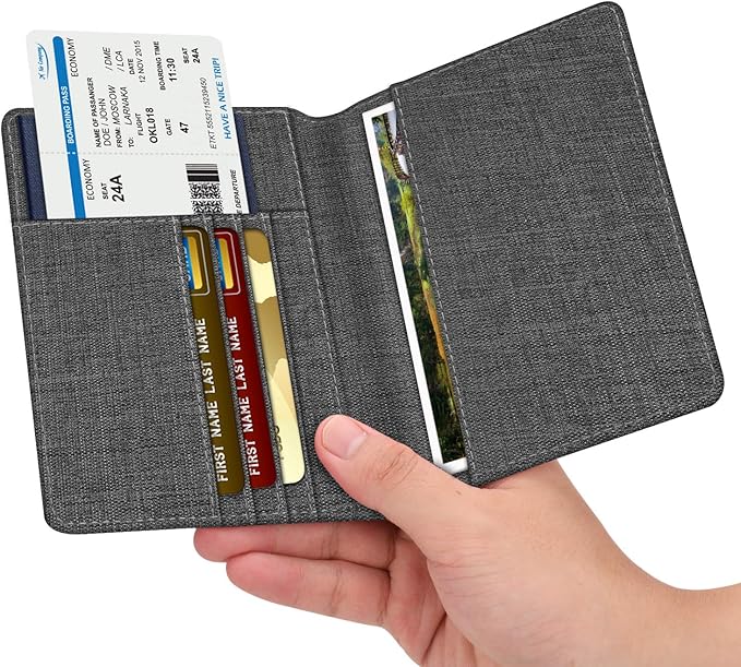 FINTIE Passport Holder, Slim Travel Wallet RFID Blocking Card Case Cover Passport Cover Protector Essentials with Credit Card Slots for Women/Men | Slim, RFID Blocking, Card Case Cover, Essentials, Credit Card Slots