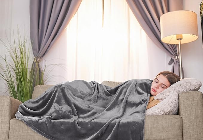 Utopia Bedding Fleece Blanket Full Size Grey (90x84 Inches) Ultra Soft Warm Lightweight Microfiber Breathable Anti-Static Cozy Winter Bed Blanket, All-Season Home Decor Gift for Men & Women