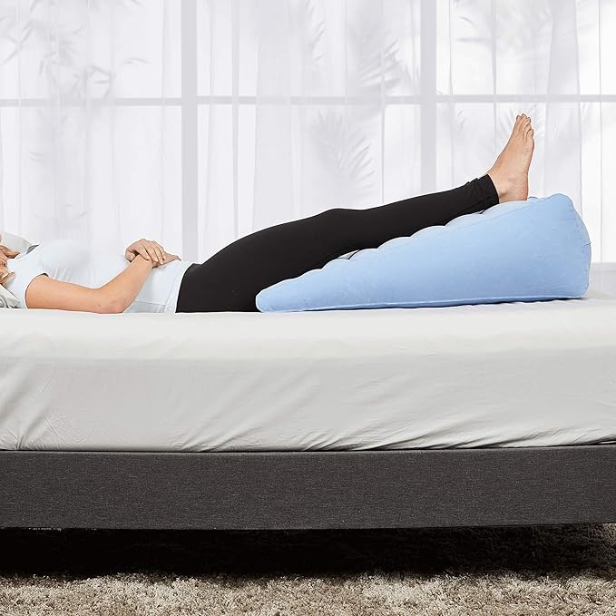 Contour Inflatable Back Support Relief Bed Wedge Cushion - Extended Length, Gradual Incline Wedge, (32 x 24 x 7) (Pack of 2)