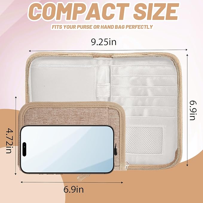 Passport Holder for Travel Essentials, RFID Blocking Protector Passport Wallets, Passport Document Organizer Case for Travel Must Have, Passport Book for Women, Couple, Family Cards, Tickets, ID, Cash