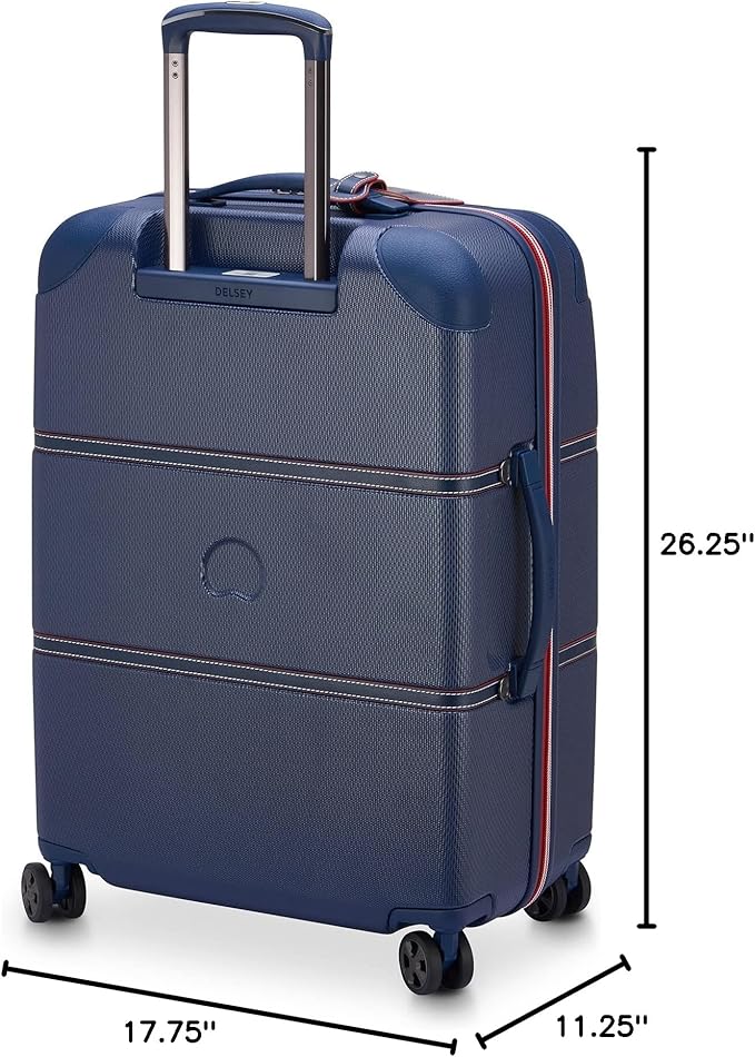 DELSEY PARIS Chatelet Air 2.0 Hardside Luggage with Spinner Wheels, Navy, Checked-Medium 24 Inch