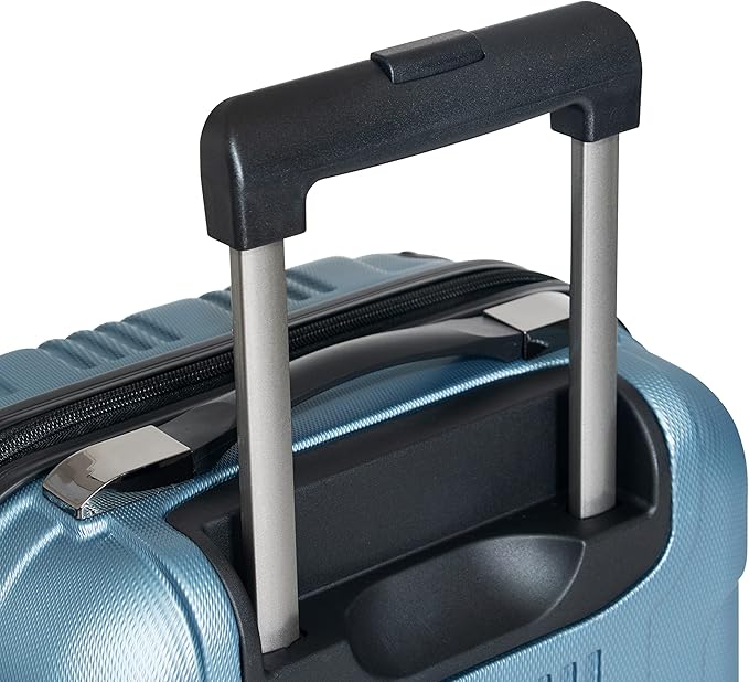 Kenneth Cole REACTION Out of Bounds Lightweight Hardshell 4-Wheel Spinner Luggage, Granite Blue, 28-Inch Checked