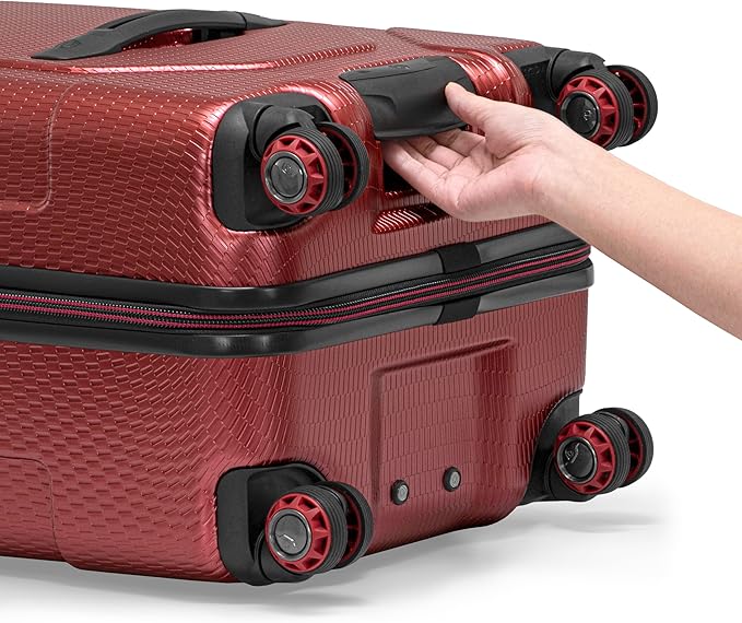 Traveler's Choice Maxporter II Polycarbonate Hardside Trunk with Spinner Wheels, Red, 28-Inch Medium Trunk