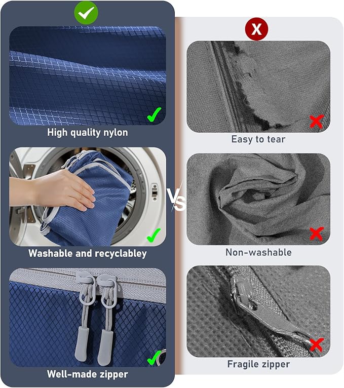DIMJ Comforter Storage Bag 6 Pack - Blanket Storage Organizer Compression Bags, Large Capacity Ultra Space Saving Self Compression Organize for Bedding, Pillow, Duvet, Sheet Storage with Zipper Window