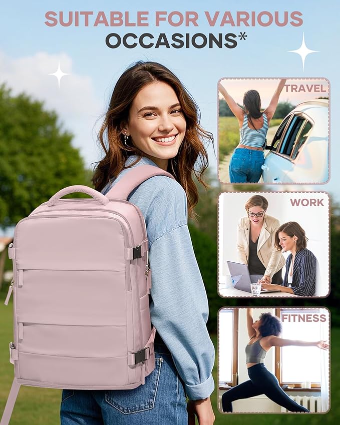 coofay Large Travel Backpack For Women Men Airline Approved Carry On Backpack Flight Approved Waterproof Sports Backpack Casual Daypack Hiking Backpack