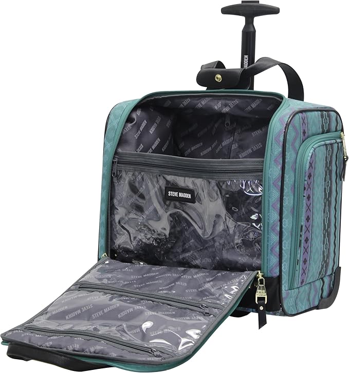 Steve Madden Designer Luggage Collection - 3 Piece Softside Expandable Lightweight Spinner Suitcase Set - Travel Set Includes an Under Seat Bag, 20-Inch Carry on and 28-Inch Checked Suitcase, Legends