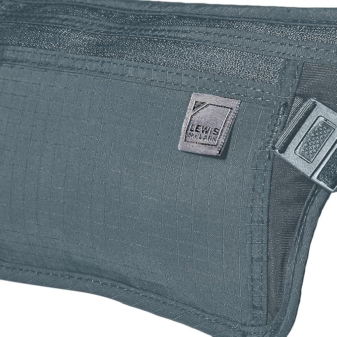 Lewis N. Clark Travel Money Belt Pouch, Slim RFID Blocking Anti Theft Waist Stash Pouches for Cash, Cards and Passport Holder