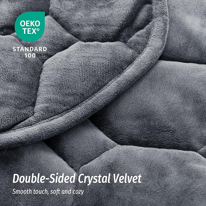 Wemore Weighted Lap Blanket 7lbs for Adults, Small Weighted Blanket for Travel, Calming, Relaxing, Napping and Sleeping, All-Season Weighted Lap Pad, Machine Washable, Dark Grey 24x29 inches
