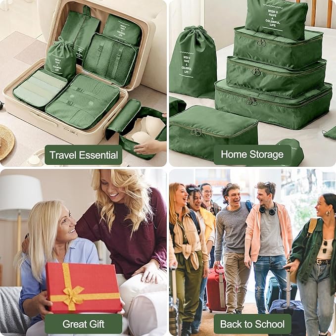 Packing Cubes for Travel-10 Set Luggage Organizer Bags for Family, Mesh Breathable Packing Cubes for Suitcases Durable Travel Essentials Bags Set
