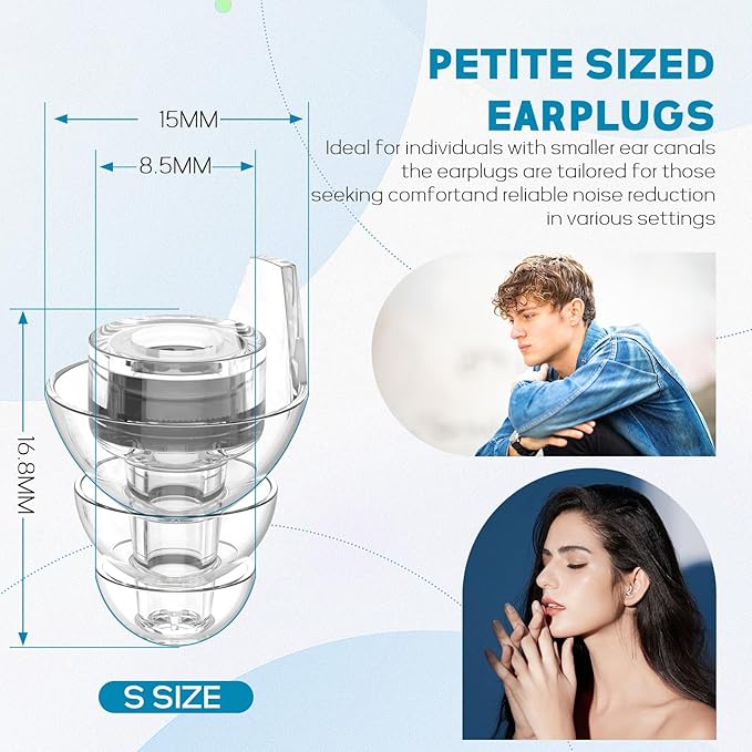 Hearprotek Concert Earplugs, Soft Silicone Hi-Fi Spirit Noise Reduction Music Ear Plugs for Small Canals Hearing Protection, Musicians, Rave, Dj, Tinnitus Relief, Music Festival