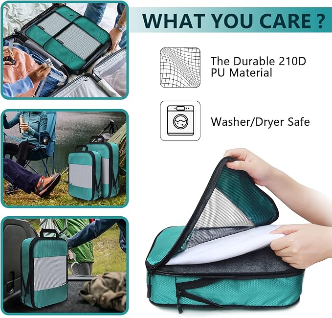 Compression Packing Cubes for Suitcases,5 Set Travel Essentials, Lightweight Luggage Organizer Bags, Travel Cubes for Carry on