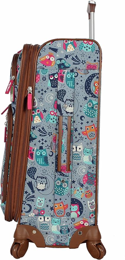 Lily Bloom Design Pattern 28" Luggage Softside Expandable With Double Spinner Wheels, Large Lightweight Suitcase Checked Bag For Women