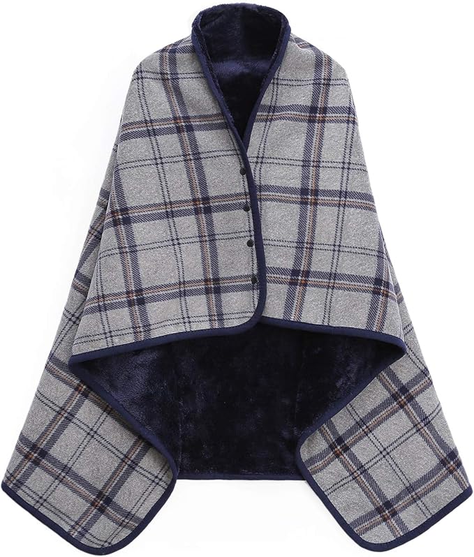 XING YE CHUAN Fleece Wearable Blanket, Comfy Poncho Throw with Buttons, Plush Sleeveless Blankets, for Women Cape Wrap Cover…
