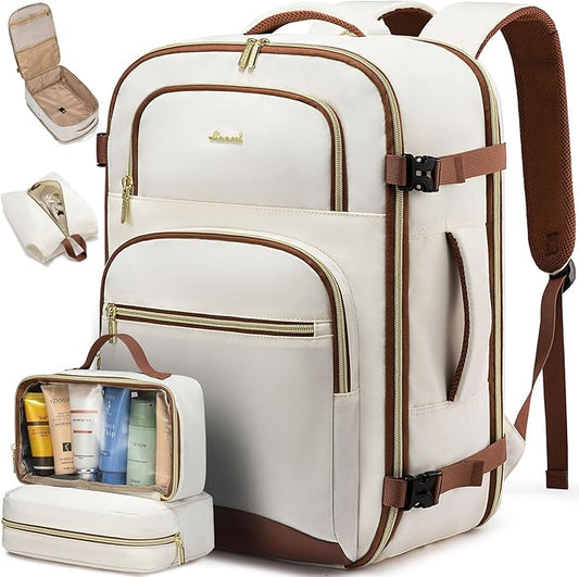 LOVEVOOK Travel Essentials Carry on Backpack 40L Travels Backpack for Women,Waterproof TSA Personal Item Travels Bag Airline Flight Approved,Large Carry on Luggage Laptop Backpack with Packing Cubes