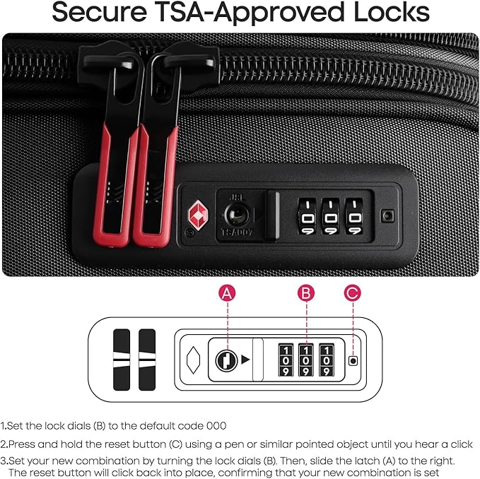 Softside Suitcases with Wheels 32 Inch Luggage,Expandable 20% Luggage w/Spinner Wheels and TSA LOCK,Large Checked Suitcase for Men/Women（Black,32in）