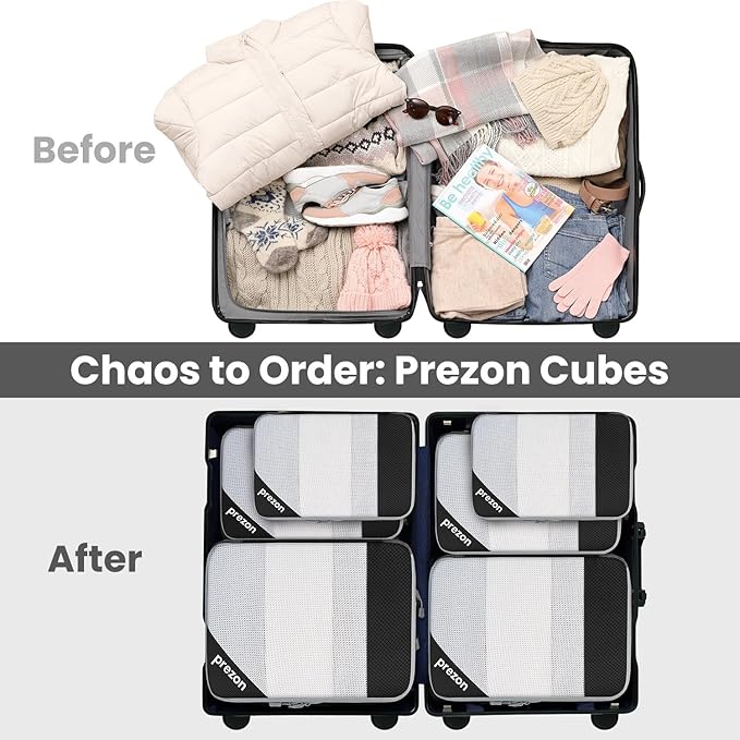 Compression Packing Cubes for Travel, Lightweight Vacation Travel Essentials, Travel Accessories for Suitcase Organizer Bags Set, Durable Luggage Organizer