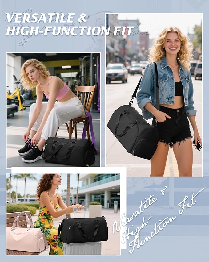 Gym Bag Womens,Travel Duffel Carry on Bag Sport Tote Bag Weekend Overnight Bag