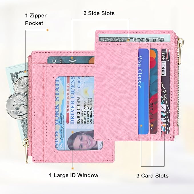 Sodsay Card Case Slim Front Pocket Wallet for Women Credit Card Holder with Keychain | Slim, Front Pocket, Credit Card Holder, with Keychain