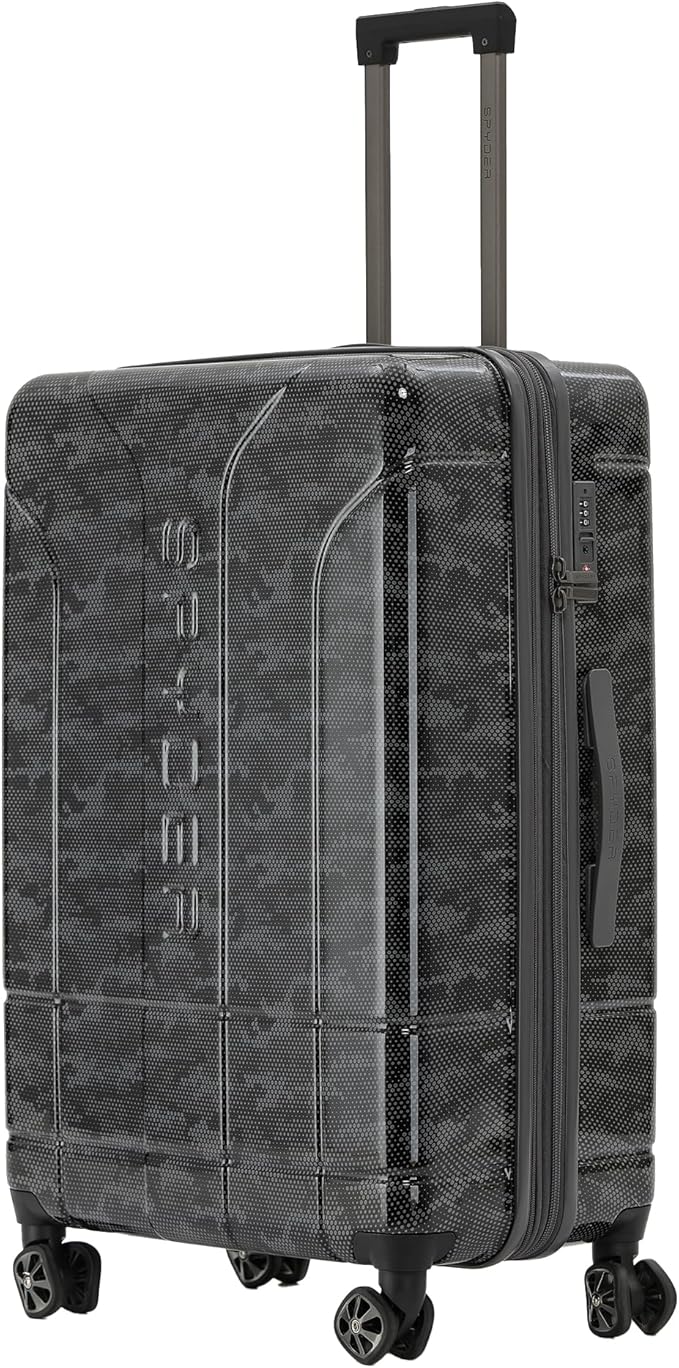 Spyder Matrix 29 Inch Expandable Hardside Upright Suitcase with 360° Spinner Wheels, TSA Approved Lock, Gray/Black