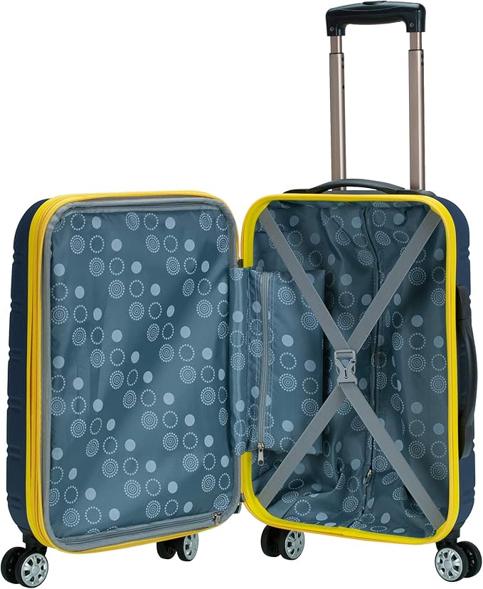 Rockland Melbourne Hardside Expandable Spinner Wheel Luggage, Navy, Carry-On 20-Inch