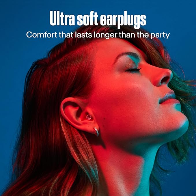 Alpine PartyPlug Concert Ear Plugs - Noise Reduction Ear Plugs for Party, Concert, Festival and Music - Reusable Earplugs (Transparent (Multisize))