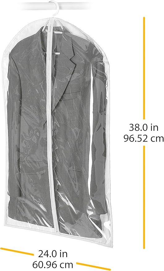 Whitmor Zippered Hanging Suit Bag - Clear,Gray