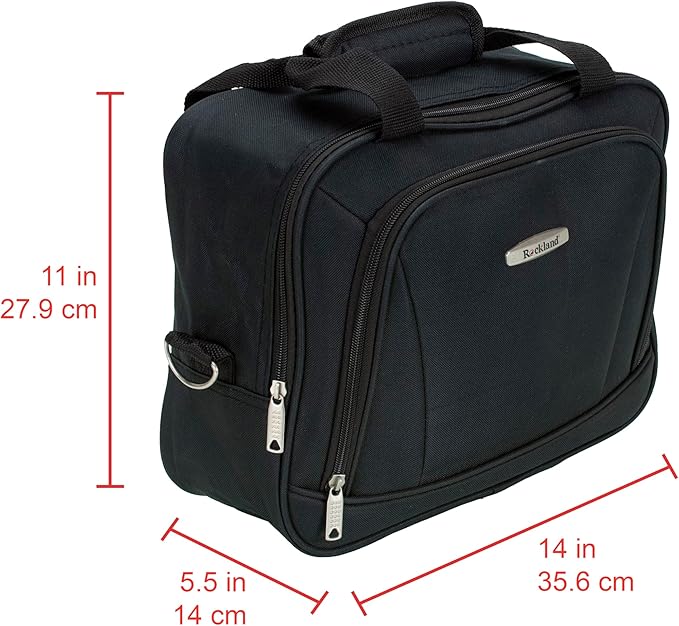 Rockland Fashion Softside Upright Luggage Set, Expandable, Black, 2-Piece (14/19)
