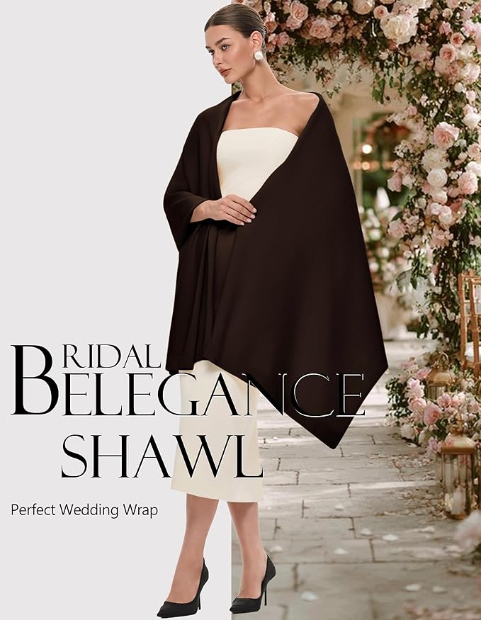 PULI Women's Pashmina Shawl Wraps for Evening Dress Large Scarf Blanket Long Wedding Bridal Winter Warm Shoulder Wrap