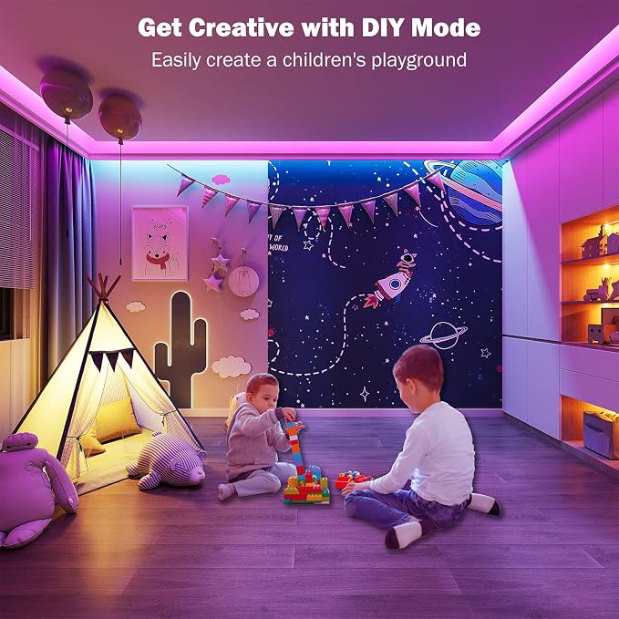 Led Lights for Bedroom 100 ft (2 Rolls of 50ft) Music Sync Color Changing RGB Led Strip Lights with Remote App Control Bluetooth Led Strip, Lights for Room Home Kitchen Party Decor