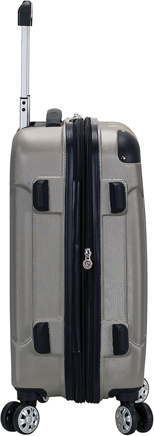 Rockland London Hardside Spinner Wheel Luggage, Silver, Carry-On 20-Inch