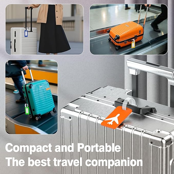2 Pack Silicone Luggage Tag with Name ID Card Perfect to Quickly Spot Luggage Suitcase, TSA Approved, Luggage Identifiers for Suitcases and Bags, Privacy Protection Travel Suitcase Tags