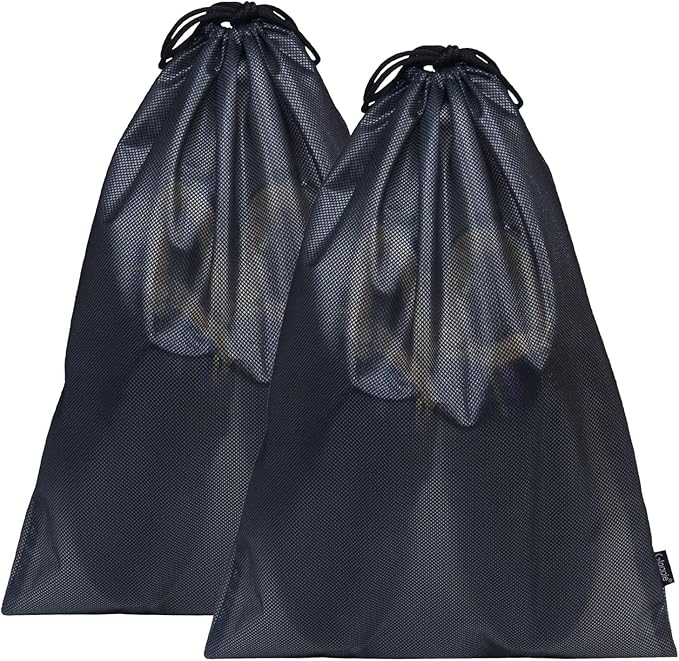 Gloppie Shoe Bags for Travel, (2-Pack) Shoe Storage Bag with Drawstring, Packing Organizer for Sneakers, Gym, Luggage, Closet, Weekender Overnight Travel Essentials