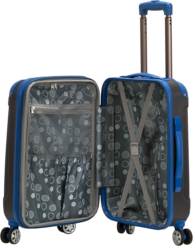 Rockland London Hardside Spinner Wheel Luggage, Two Tone Grey, Carry-On 20-Inch